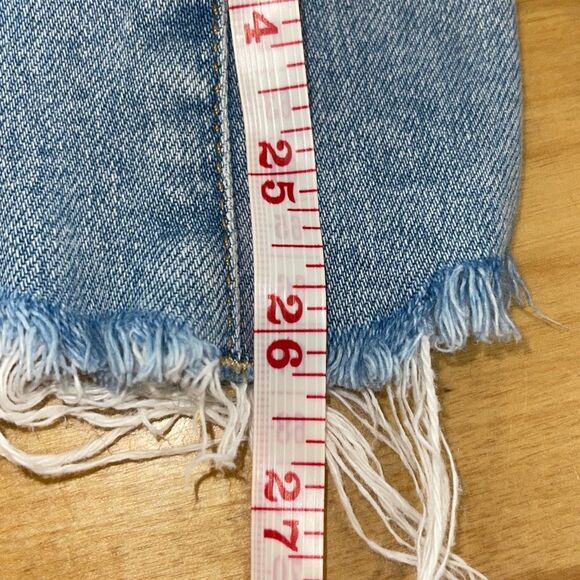 Alice + Olivia Mid Rise Ankle Distressed Coin Pocket Raw Edge Denim Jeans Size 3 - Picture 11 of 11